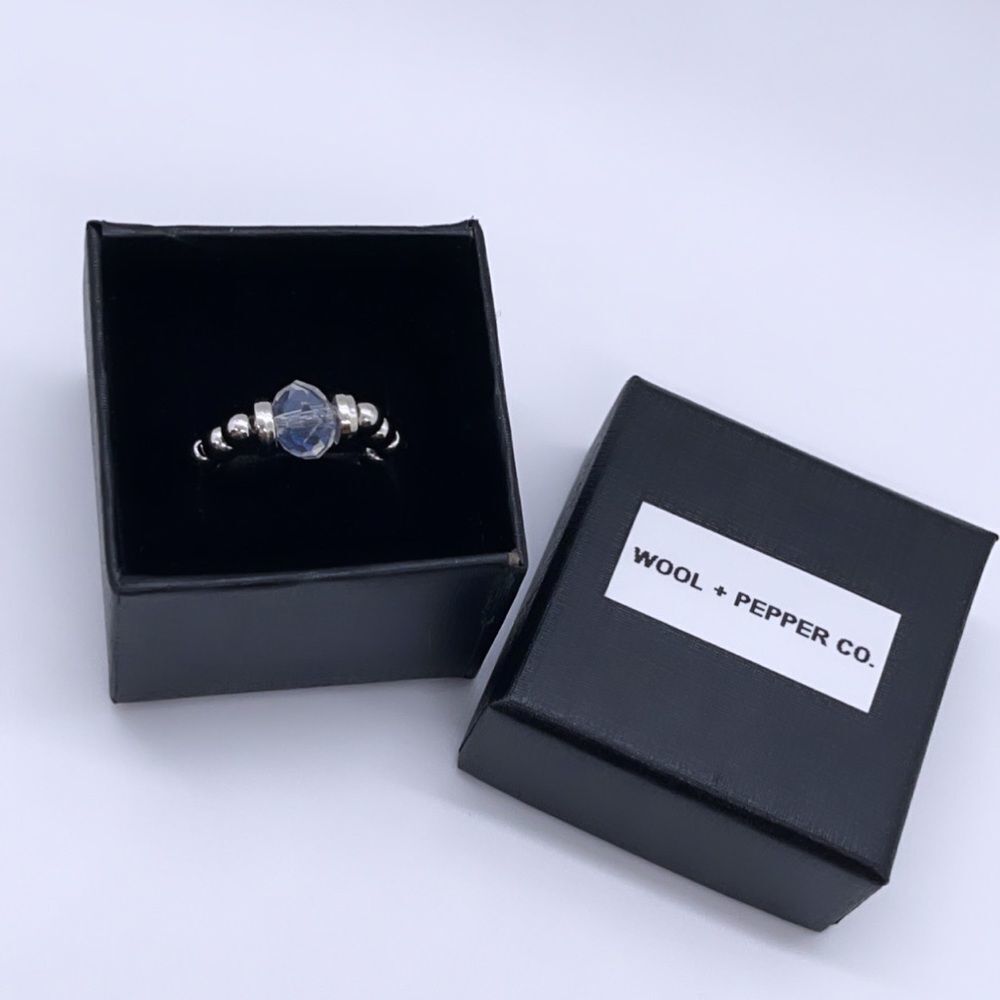 NIB Wool + Pepper Co. Iridescent & Silver Ring